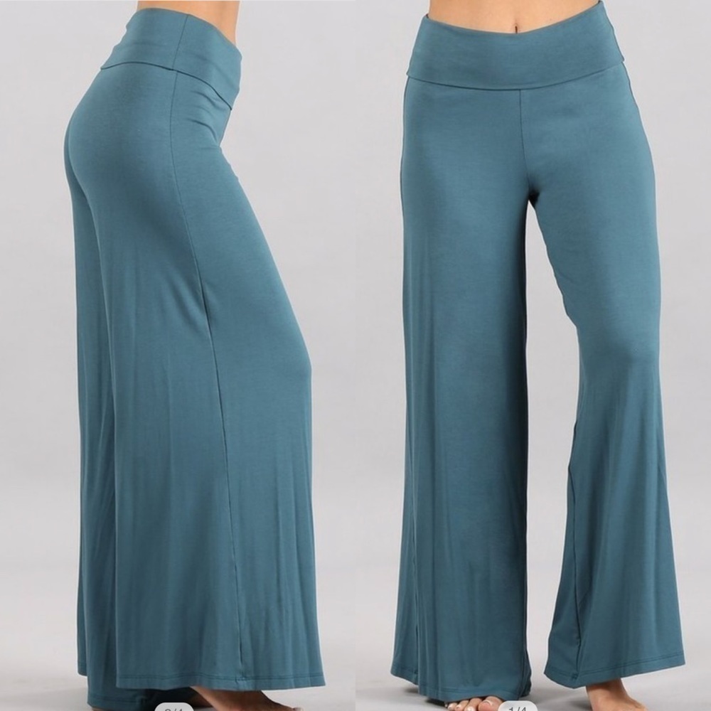 New Color! Deep Teal Wide Leg Casual Lounge Pants